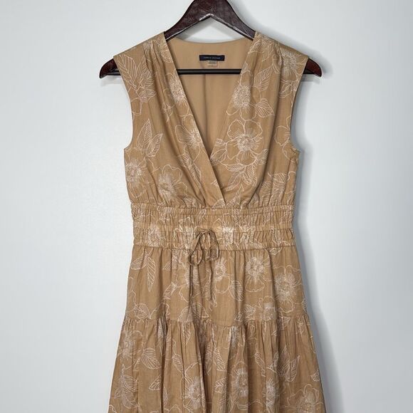 Tommy Hilfiger Tan Floral Mini Dress Size 2 - Picture 2 of 7